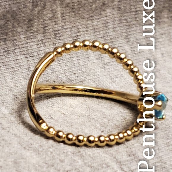 2 LEFT! 🔥CLEARANCE! Pear Cut Aquamarine Sapphire Ring - Picture 2 of 6